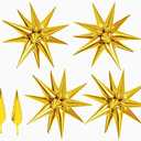 Maylai 50 PCS 40" Large Gold Star Balloons Big Metallic Explosion Star Foil Balloons 12 Point Cone Mylar Spike for Birthday Christmas Party Decoration Happy New Year Balloons 2024