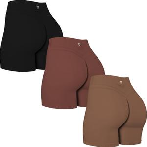 TomTiger Yoga Shorts for Women Tummy Control High Waist Biker Shorts Exercise Workout Curve Lifting Tights Short Pants (S)