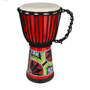 MUINS Djembe drum,8'' x 16'' African Hand Drum Carved Mahogany African Drums with Goatskin Drumhead for Kids and Adults Beginners(Red, 8 inch)