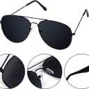 Sucrain Playing Cosplay Black Sunglasses with Earpiece Earplugs Ring Bearer for Halloween Costume, Pack Of 6