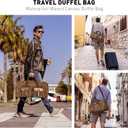 Wildroad Waxed Canvas Duffle Bag - 60L Waterproof Genuine Leather Weekender Overnight Travel Hand Bag
