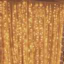 Twinkle Star 300 LED Curtain String Lights, 8 Modes Plug in Fairy Lights for Bedroom,Wedding,Party,Birthday, Hanging Twinkle Light for Indoor Outdoor Wall Window Backdrop Decoration, Warm White
