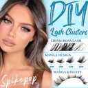 2 x Manga Lash Clusters Spiky Fluffy Lash Clusters 10-16mm 144pcs DIY Eyelashes Clusters Soft Look Like Lashes Extensions (Spikepop)