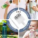 2 in 1 Long Handle Bottle Brush with Straw Brush for Cleaning Glass, Sports Bottle, Coffee Mug,Navy Blue,1 Pack