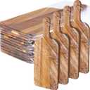Patelai 12 Packs Wooden Cutting Board Set with Handles Large Kitchen Serving Plain Chopping Board Bulk Gifts for Mom for Vegetables Meat Pizza Cheese Fruit Bread(Acacia Wood,15 x 7 Inch)