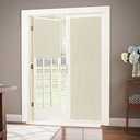 LazBlinds 100% Blackout Door Curtain, No Tools No Drill Cordless Blinds for Windows, Thermal Insulated UV Protection Privacy Window Curtains for French Door Front Door(26''W x 68''H, Cream, 1 Panel)