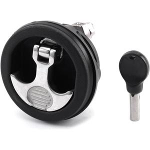 T Handle Boat Latch 2-1/2 Inch Nylon Boat Hatch Latches with Stainless Steels Offset Cam Bar and Handle, Cam Latch with Keyed Lock for Boat Deck Hardware, Black