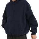 FAIABLE Hoodies for Men Oversized Half Zip Pullover Fleece Sweatshirts Heavyweight Sweater Hoodies Fall Winter Fashion Outfits Streetwear Clothes, Navy XL