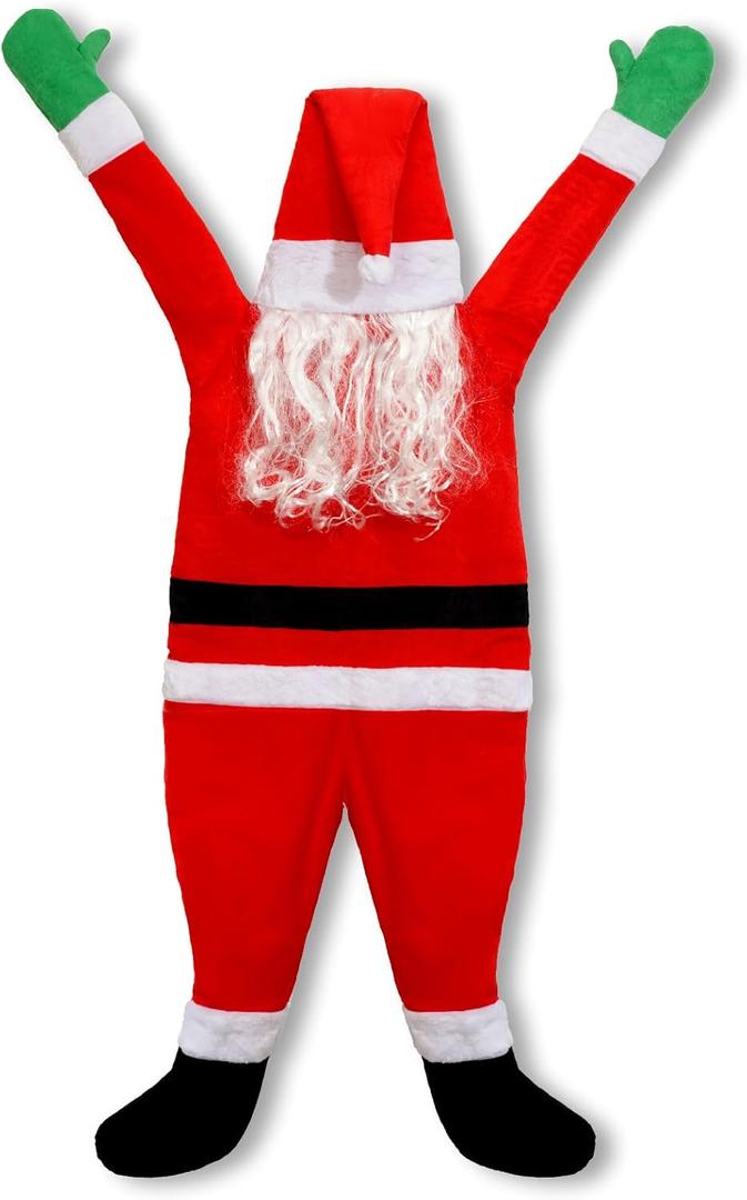 YEAHBEER 4.92 FT Christmas Hanging Santa Claus,Christmas Outdoor Decoration for Gutter or Roof/Chimney/Tree/Porch