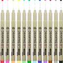 01 Micro Fineliner Drawing Art Pens, 12 Colors 0.25mm Extra Fine Point Pens, Please Test the Use on Clean Paper
