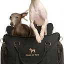 Noah & Paw Dog Car Seat Carrier, Small Dog Car Seat for Small Medium Pets with Harness Clip, 4X Safety Feature, Booster Travel Bed, Waterproof Washable, Orthopedic Foam Filling, Canvas Collection