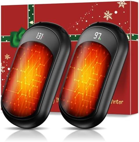 AI Hand Warmers Rechargeable 2 Pack, 6400mAh Portable Pocket Electric Hand Warmer, Fast Heating 3-Settings Reusable Handwarmers for Christmas, Gloves, Travel, Hunting Essentials Men Women