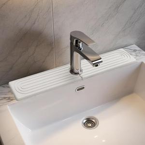 PEKER Faucet Mat for Kitchen Sink 19.7" – Diatomite Fast Drying Stone Sink Tray, Super Absorbent Faucet Splash Guard for Bathroom Counter, Sink Drip Catcher & Organizer