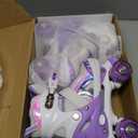 Roller Skates for Girls Boys Kids Age 3-12 Years Old 4 Sizes Adjustable with Wheels Light up, Birthday Gift for Children Teens, Indoor Outdoor Size 1-4 years