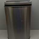 BestOffice | 13 Gallon Trash Can with Lid | Automatic Touchless Garbage Can | Odor Control | Modern Oval Design | Easy to Clean | Stainless Steel | Fits Any Kitchen, Bathroom, Office or Home