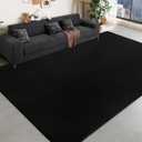 QDUIDU Large Area Rugs for Bedroom Living Room  8x10 Feet Ultra Soft Black Rug Thickened with MemoryFoam, Solid Modern Minimalist Carpets for Home Decor, NonSlip and Comfy Nursery Room Rugs