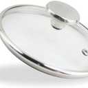 LC LICTOP Tempered Glass Lid for 6.5 Inch Cookware, Steam Vented Cover, Dishwasher & Oven Safe up to 400F, Universal Replacement for Pans & Skillets, Rounded 304 Stainless Steel Rim with Round Knob