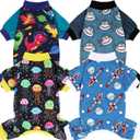 XPUDAC Dog Pajamas Clothes for Small Dogs Boy Girl, Doggie Pjs Puppy Onesies Outfits Pet Clothes for Dog Cat Christmas Pajamas, 4 Styles(Animal, Large)