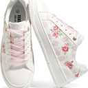 LUCKY STEP Women's Printed Fashion Sneakers - Non Slip Comfortable Walking Shoes - Lightweight Casual Classic Athletic Shoe(9 M US P Pink)