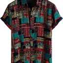 Men's Hawaiian Shirt Short Sleeve Button Down Tropical Shirts Casual Floral Summer Beach Shirt (X-Large, Orange Vintage)