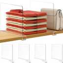 HBlife 12 Inches Tall [Extra Tall Version] Clear Shelf Dividers, 4 Pack Purse Organizer for Closet Perfect for Sweater, Shirts, Handbags in Bedroom and Kitchen, Acrylic Bookshelf for Organization
