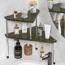 Weenson Bathroom Counter Organizer Corner Shelf - 2 Tier Bathroom Organization Bamboo Bathroom Sink Shelf Kitchen Countertop Organizer Adjustable Free-Standing Counter Storage Shelf(Antique), Medium