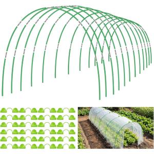 72 Pcs Garden Hoops for Raised beds, 12 Sets of 8 FT Rust-Free Fiberglass Support Greenhouse Hoops Grow Tunnel for Garden Netting Plant Shade Cloth Row Cover DIY Plant Support Garden Stakes