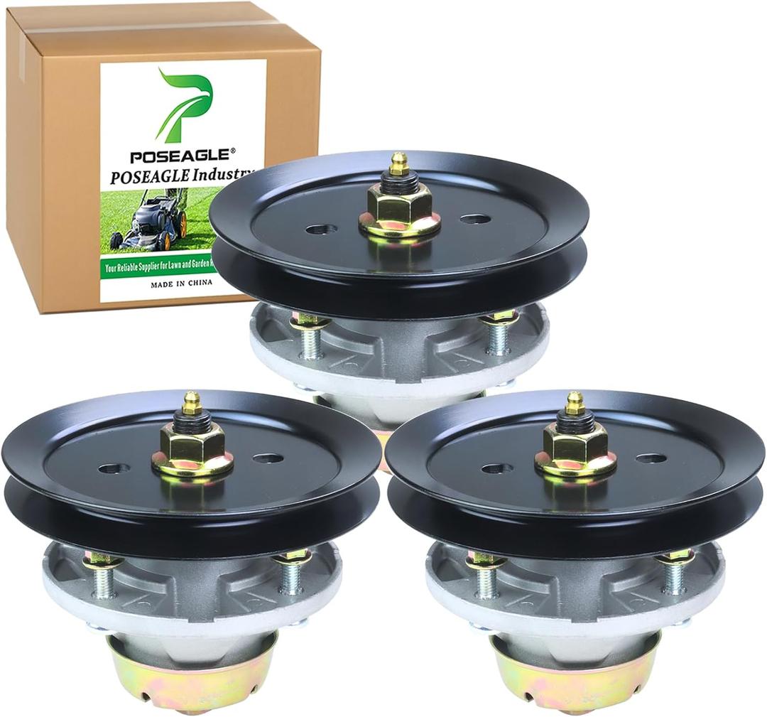 3 Pack AM124498 Spindle with M140059 Spindle Pulley Replace John Deere AM144377 John Deere Spindle Kit AM131680 AM135349 for John Deere 1023E 1025R 1026R GX325 GX335 GX345 GX355 X750 Tractors