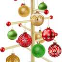 Christmas Tree Ornament Stand Holder with Arms, 17.8" Wooden Holiday Ornament Display Rack Decorative Christmas Ornaments Display Hangers for Hanging Xmas Farmhouse Home Decorations