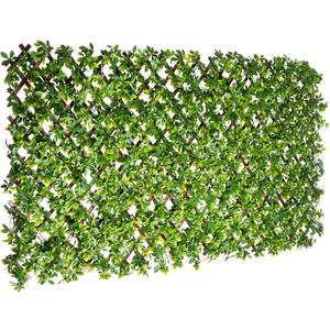 Naturae Decor PVC Expandable Trellis - Outdoor Privacy Screen - Sturdy and Flexible - Realistic Look - 36 in x 72 in - Schefflera Leaves