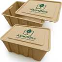 AkariBins Durable Eco Storage Bins  14.5 Qt - Plastic-Free - Stackable Boxes with Lids - Home Office, Toy Room, Art, Pantry Storage - Strong Fiber for Dry Use - 2-Pack (13.8 x 10.2 x 5.9 Inch)