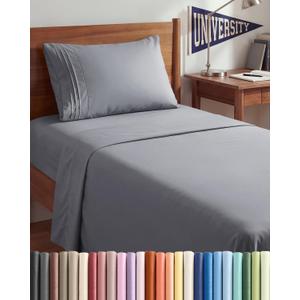 Twin XL Size 3 Piece Sheet Set - Comfy Breathable & Cooling Sheets - Hotel Luxury Bed Sheets for Women & Men - Deep Pockets, Easy-Fit, Soft & Wrinkle Free Sheets - Steel Blue Oeko-Tex Bed Sheet Set