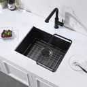 21 Black Small Kitchen Sink Undermount, Zoyddoy 21 x 16 x 9 Inches 16 Gauge Black Stainless Steel Kitchen Bar Sink Under mount Outdoor Sink Laundry