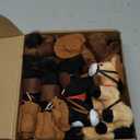 9 Pack Horse Stuffed Animals 4 Inch Mini Plush Toy Standing Plush Horse with Cowboy Hat and Bandana Detachable Chain for Animal Theme Birthday Christmas Party Decor Supplies(Dark Colors) (Light Brown, Dark Brown, Black)