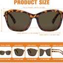 FONHCOO Progressive Multifocal Sunglasses for Women, Square No Line Reading Sunglasses Outdoor Sun Readers UV400 Protection