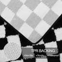 Uphome Bath Mats for Bathroom, Black and White Checkered Machine Washable Bathroom Rug Non Slip, 20x31 Water Absorbent Soft Microfiber Bathroom Mat for Tub, Shower, Floor