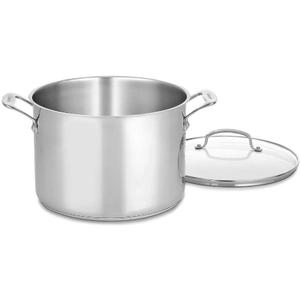 Cuisinart 76610-26G Chef's Classic 10-Quart Stockpot with Glass Cover, Brushed Stainless