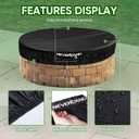 NEVERLAND Round Fire Pit Cover for In-Ground Fire Pits, 46-51 Inch Heavy Duty 600D Waterproof Outdoor Firepit Cover, Fits Built-In Stone Fire Pits, Black