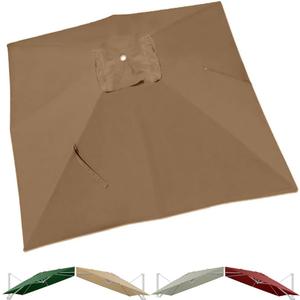 10 FT Umbrella Canopy Replacement for Cantilever Umbrella Outdoor Market Patio Table Umbrella, Heavy Duty Polyester Fabric for Backyard Garden(Khaki,2.5x2.5m (8.2x8.2ft))