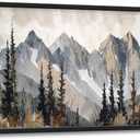 Mountain Wall Decor Large Canvas Wall Art for Living Room Big Forest Landscapes Pictures Painting Artwork Nature Framed Decoration for Living Room Bedroom Office Gifts 24"x36"