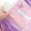 Butterfly 1st Birthday High Chair Banner - Fairy Pink and Purple Tassel, Spring Decoration for Girls (Highchair Banner)