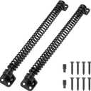 11-1/2" Gate Spring Self Closing Heavy Duty Outdoor Door Spring Automatic Metal Gate Closure Hardware with Adjustable Tool for Wooden and Vinyl Fence, Black, 2 Pcs
