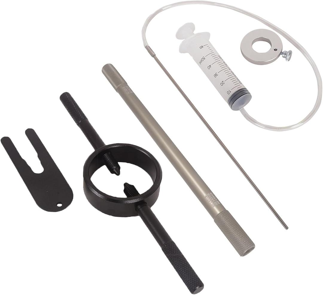 Motorcycle Fork Service Tool Kit, 3PCS Fork Maintenance Tool Set Fork Oil Level Tool, Fork Spring Compressor, and Damper Rod Bleed Tool