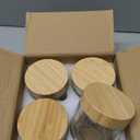 NETANY 4-pack 10oz Glass jars with Airtight Lids, Overnight Oats Containers with Bamboo Lids, Wide mouth Mason Salad jars, Glass Food Storage Containers for Snacks Yogurt Spice Sugar