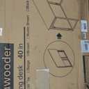 Folding Desk - 39.4 Wood Top Foldable Desk for Small Spaces | No Assembly Required Compact Desk for Home Office, Writing, and Study (Brown)