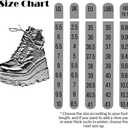 CELNEPHO Chunky Platform Boots for Women, Square Toe Lace up Zip High Heel Combat Wedge Ankle Boots (6)