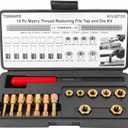 TOMMARS 15-Piece Metric Thread Chaser Set, M6 M8 M10 M12 Thread Restorer Tool Rethreading Repair Kit