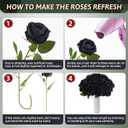 Black Roses Artificial Flowers 50 Pack in Bulk, Fake Roses Flowers Realistic Roses for Halloween Gothic Wedding Home Party Decoration Event Gift (Black)