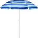 SUNNYFEEL Beach Umbrella 6ft, Portable Outdoor Umbrellas with Carry Bag Sand Anchor Push Button Tilt Pole UPF50+ UV Protection Windproof Sunshade Parasol for Beach, Patio, Yard, Garden (Blue)