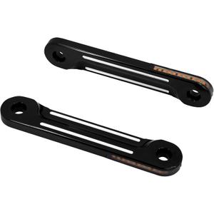 Motorcycle Front Flush Fork Turn Signals Brackets Shock absorber LED Side Lamp For Harley Touring Street Glide Road King 1998-2024 (Color: Black&White)